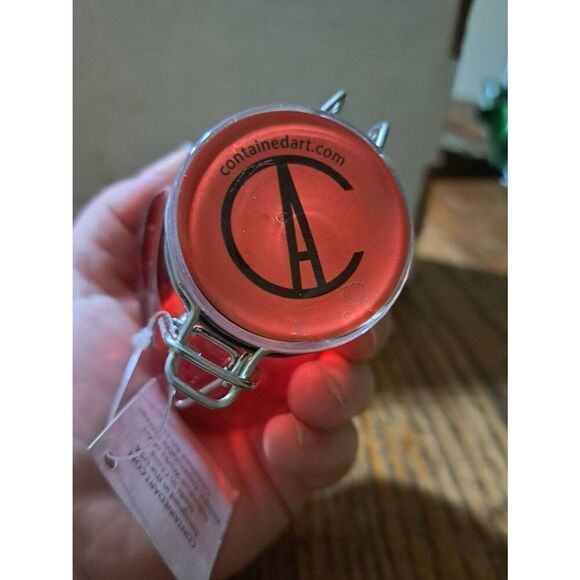 New Contained Art Red Bird Air Tight Container 420 Herb Art Glass Stash Box - Picture 5 of 5